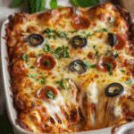 Cheesy Pizza Enchilada Bake