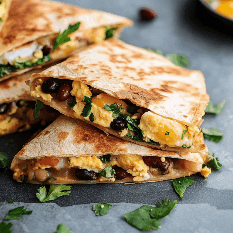 Easy Breakfast Quesadillas with Eggs & Beans
