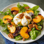 Fresh Peach Salad with Burrata and Pecans