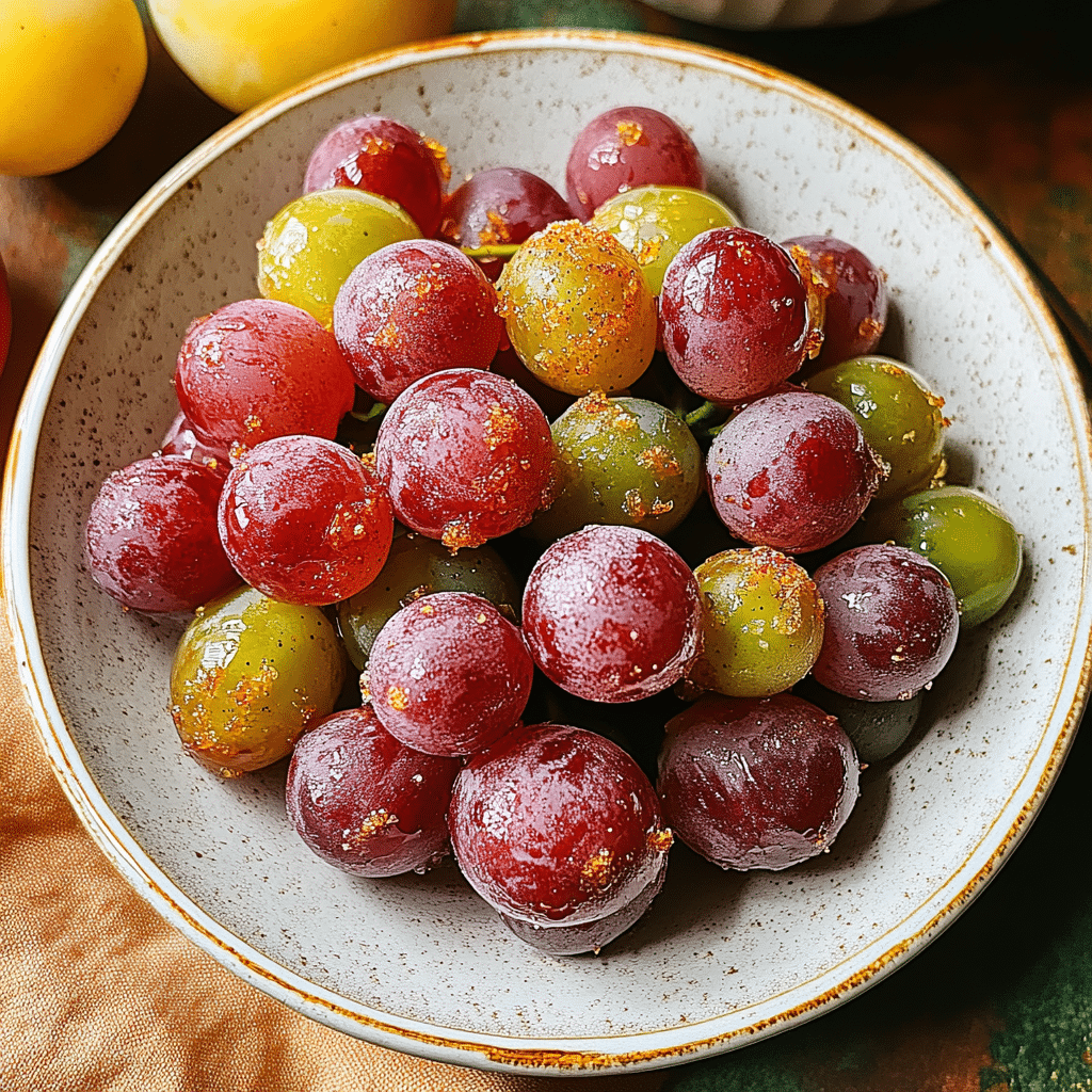 Refreshing Frozen Tajin Grapes