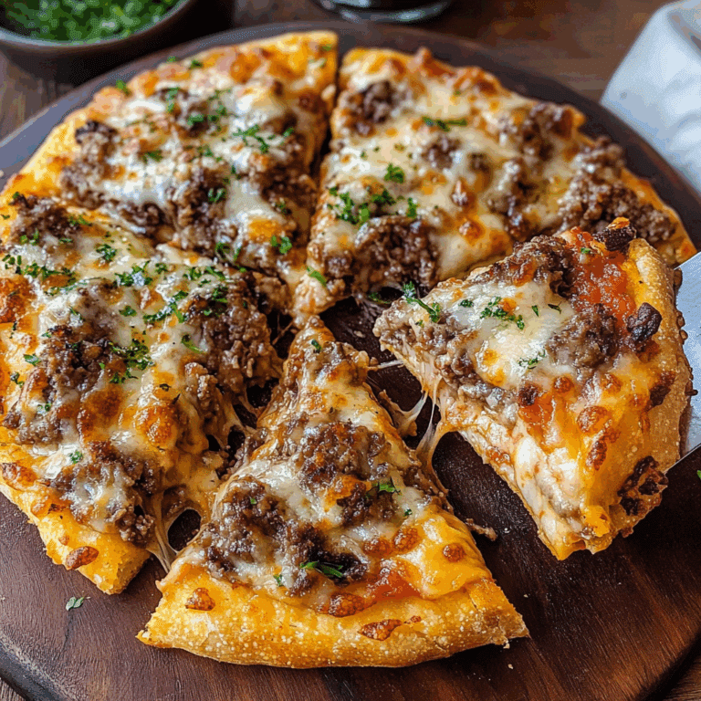 Ultimate Patty Melt Pizza with Focaccia Crust