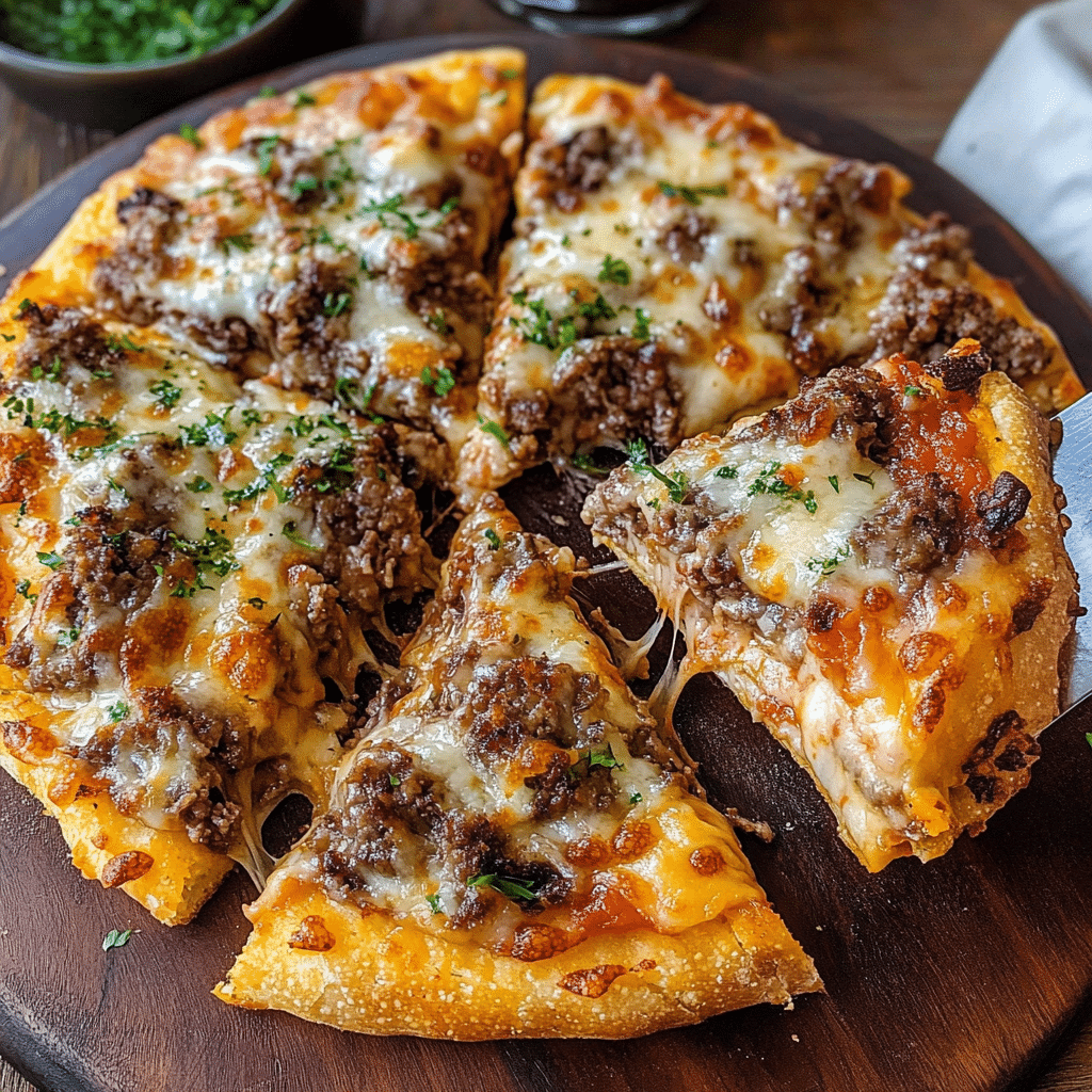 Ultimate Patty Melt Pizza with Focaccia Crust