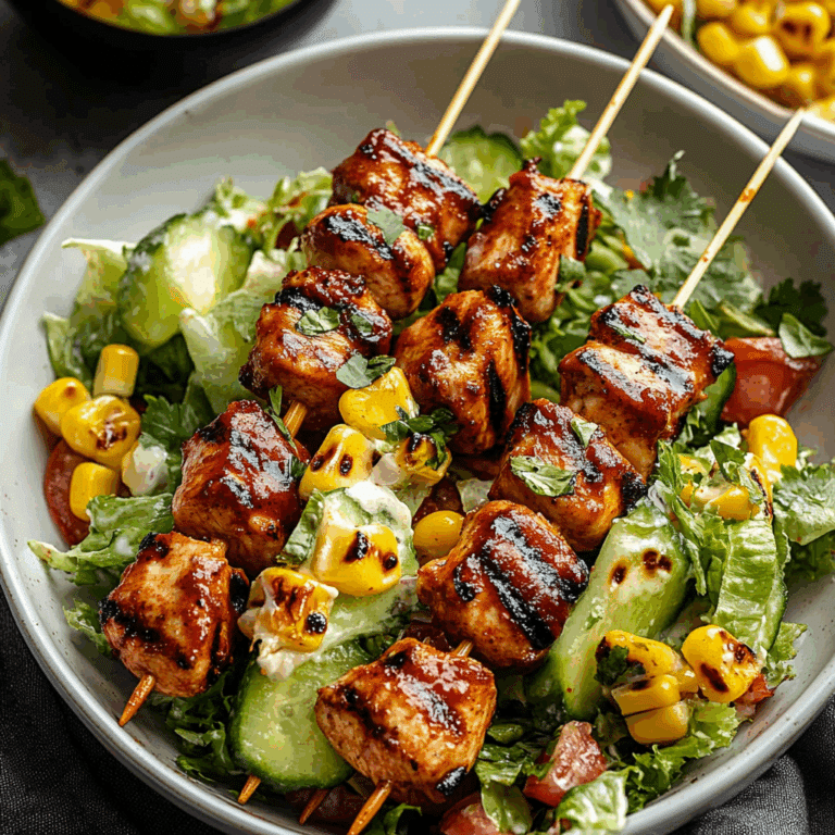 BBQ Chicken Skewer Salad