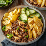 Burger Bowls with Crispy Potato Chips