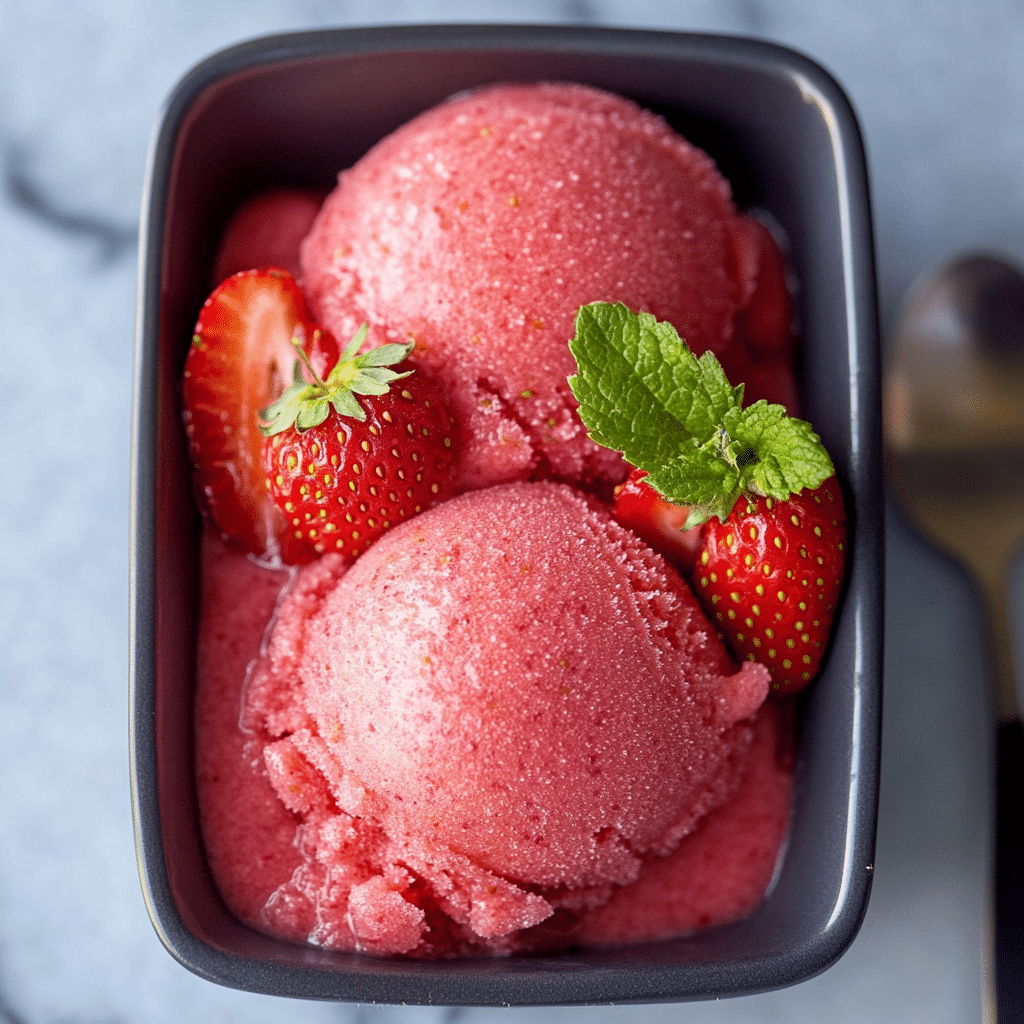 Homemade Strawberry Sorbet