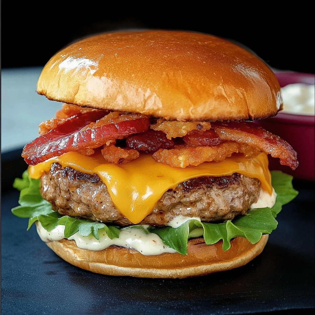 Juicy Cheddar Bacon Ranch Burgers