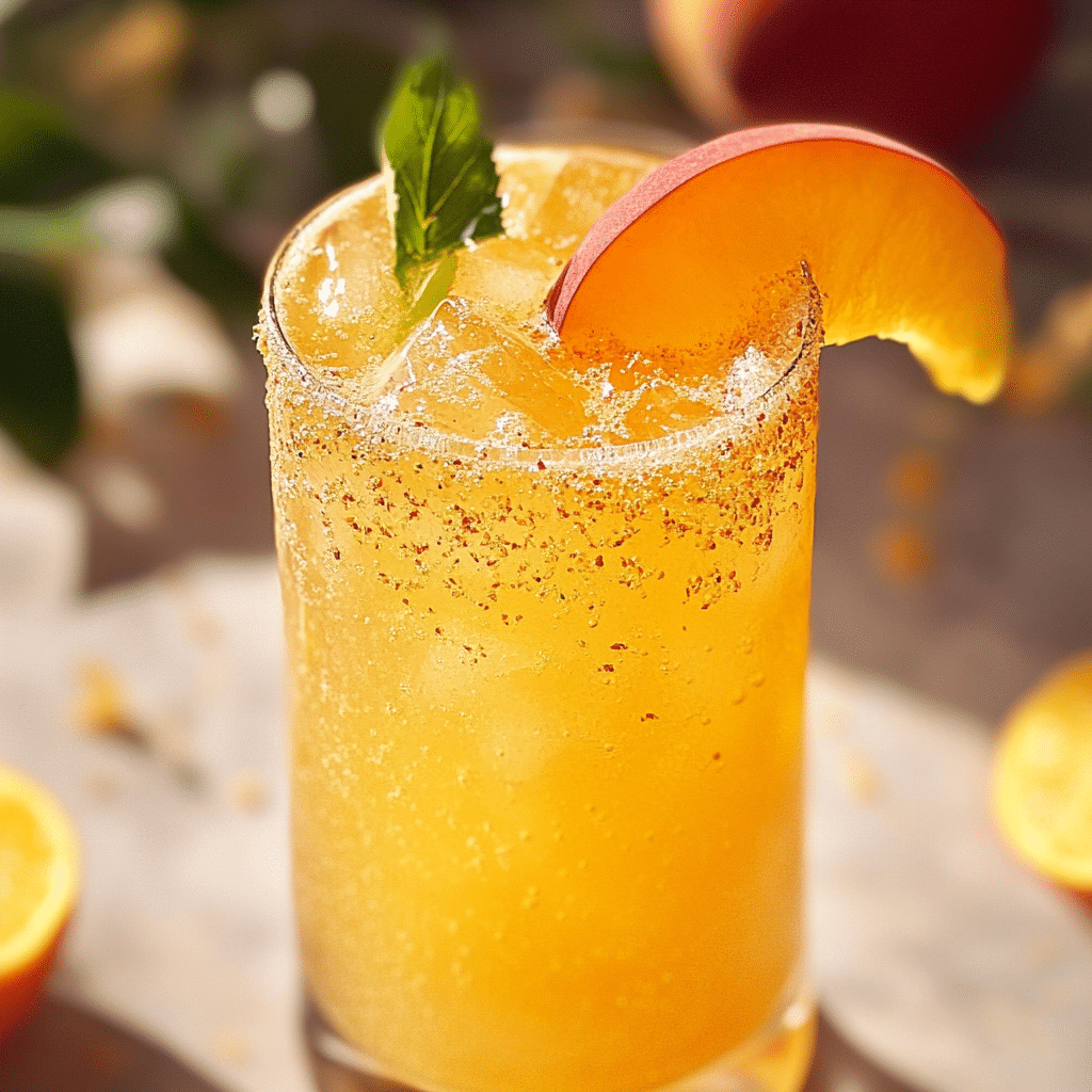 Refreshing Lemon Peach Sparkling Mocktail