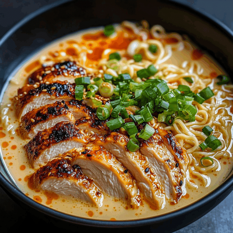 Spicy Chicken Ramen with Creamy Garlic Sauce