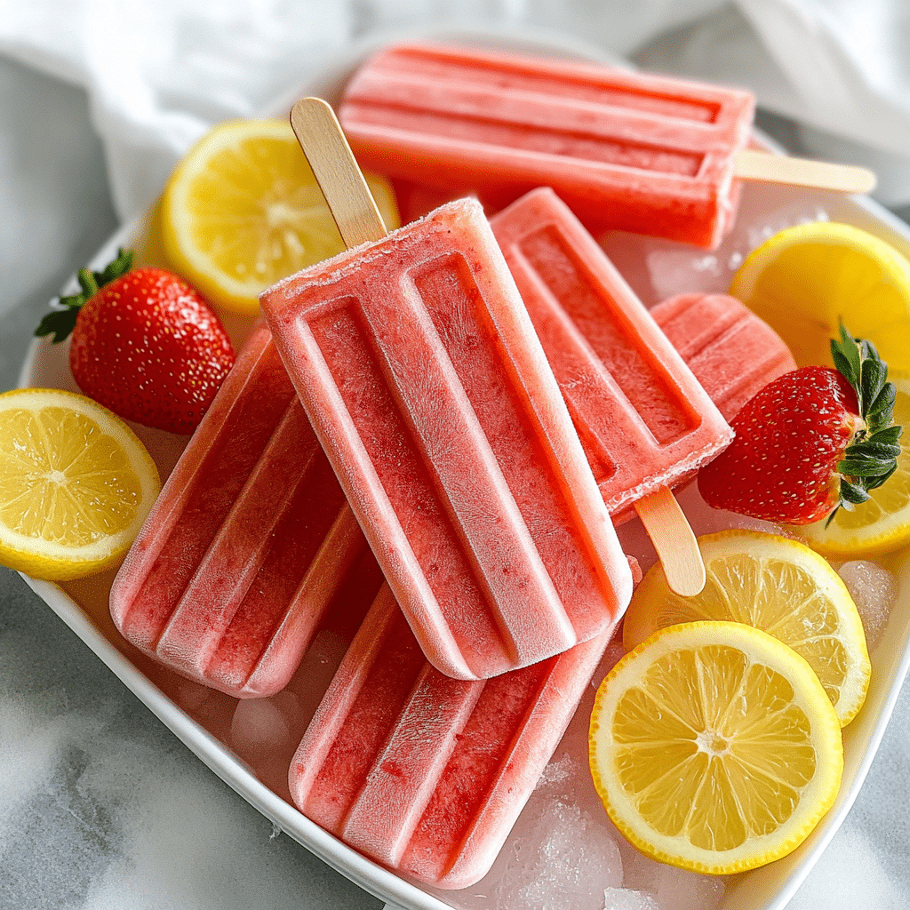 Strawberry Lemonade Popsicles