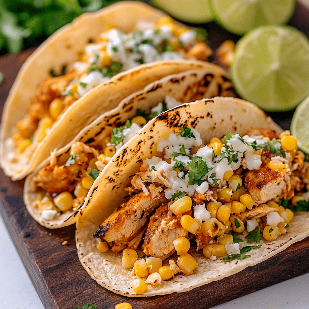 Street Corn Chicken Tacos