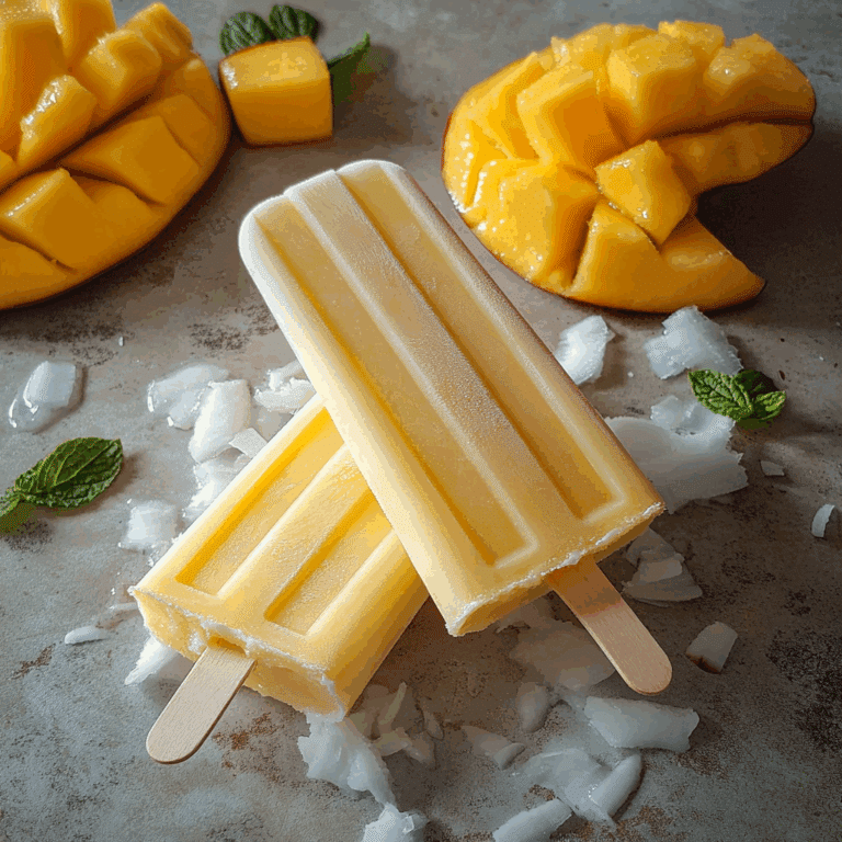 Tropical Coconut Mango Popsicles