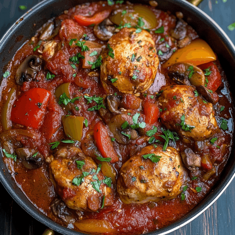 Chicken Cacciatore with Bell Peppers and Mushrooms