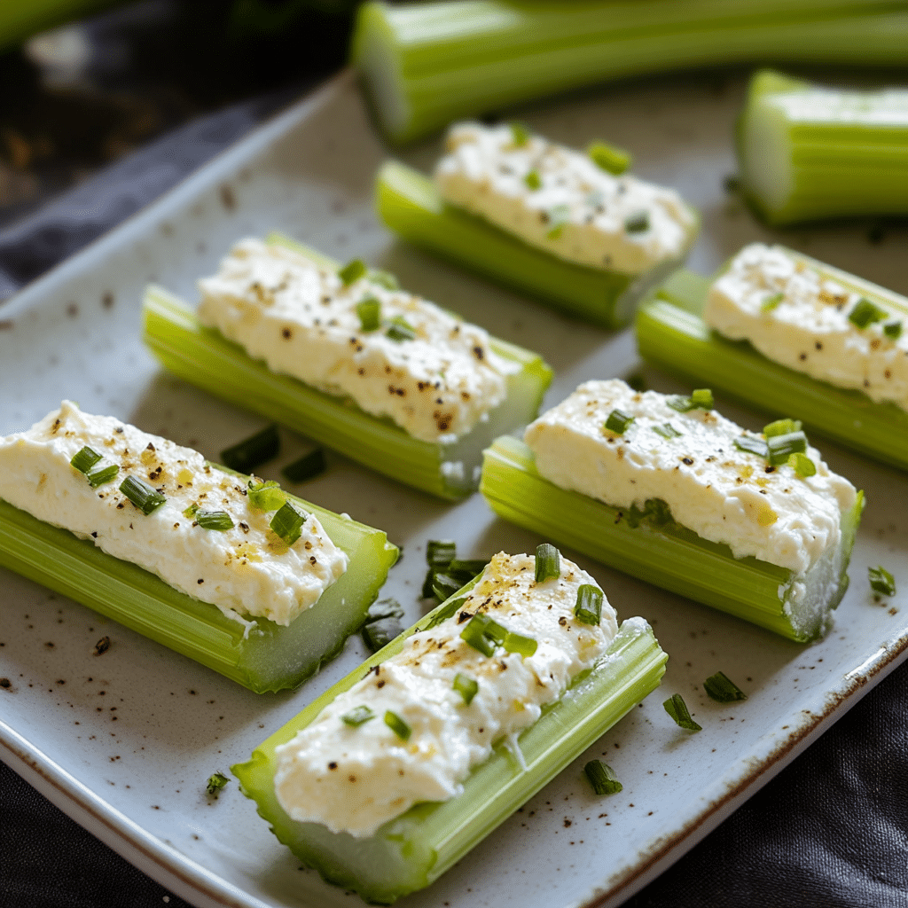 Cream Cheese Stuffed Celery Bites