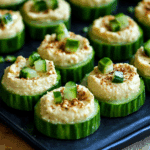 Easy Cucumber Hummus Bites