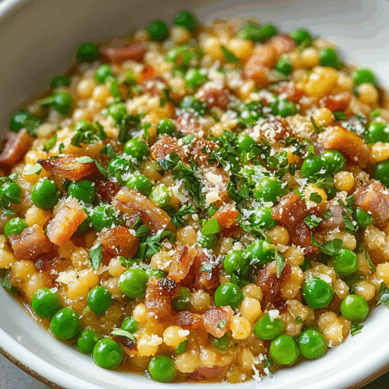Fregola with Pancetta Peas and Parmesan