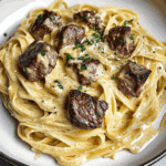 Garlic Butter Steak Fettuccine