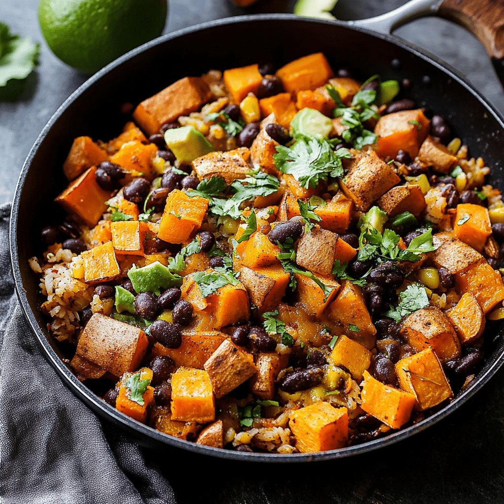 Southwest Sweet Potato & Black Bean Skillet