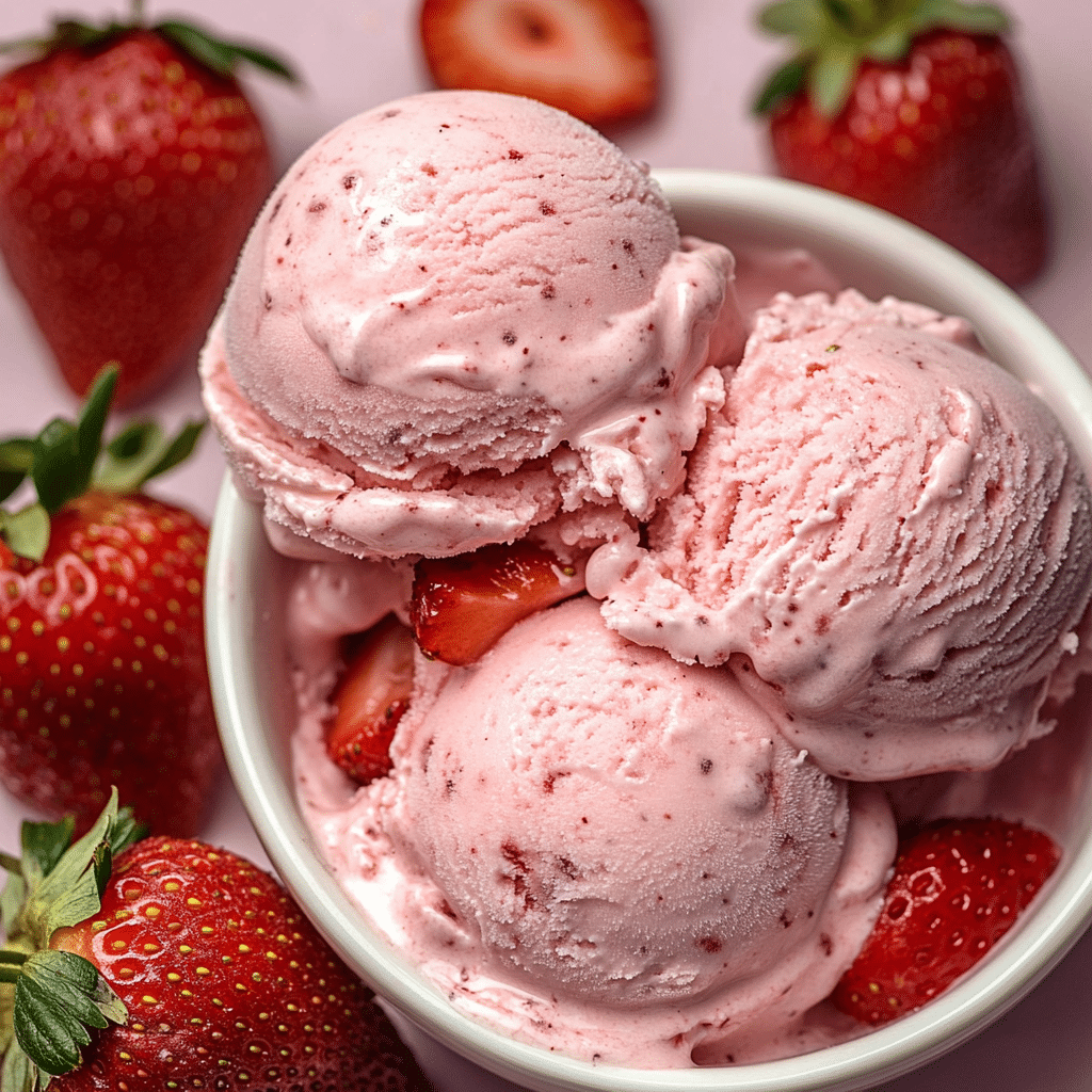 Vegan No-Churn Strawberry Ice Cream