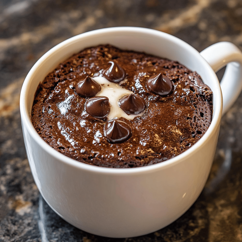 1 minute microwave chocolate brownie in a mug
