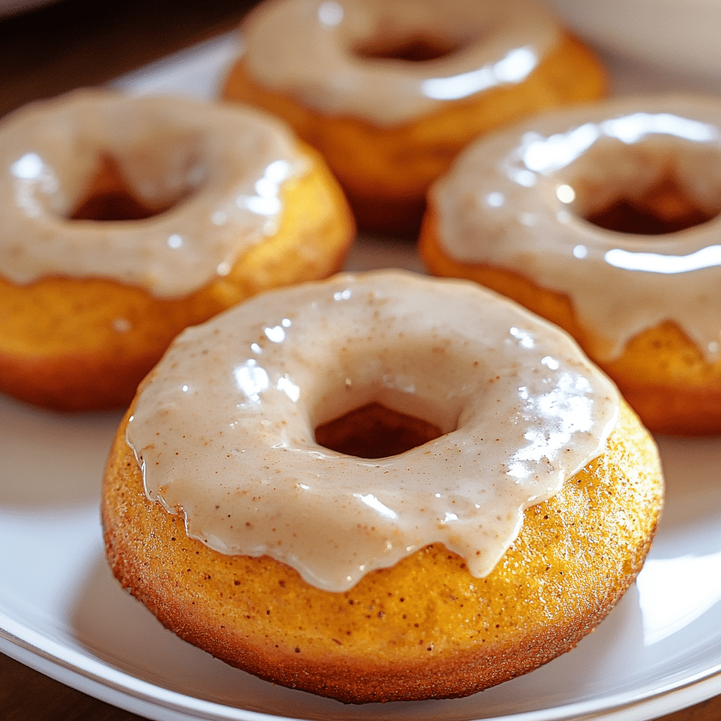 Baked Pumpkin Donuts with Maple Glaze