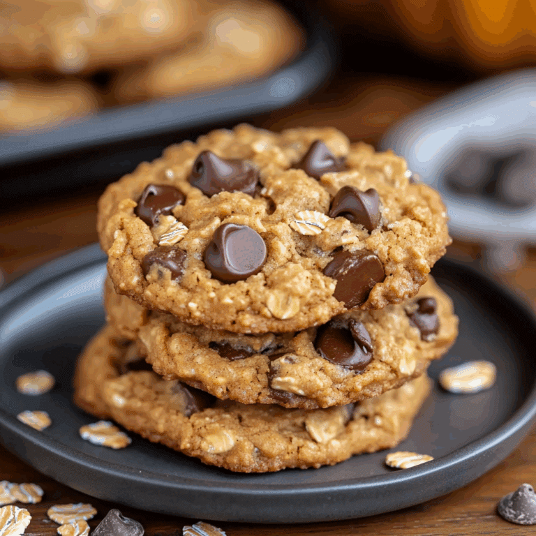 Brown Butter Pumpkin Oatmeal Chocolate Chip Cookies