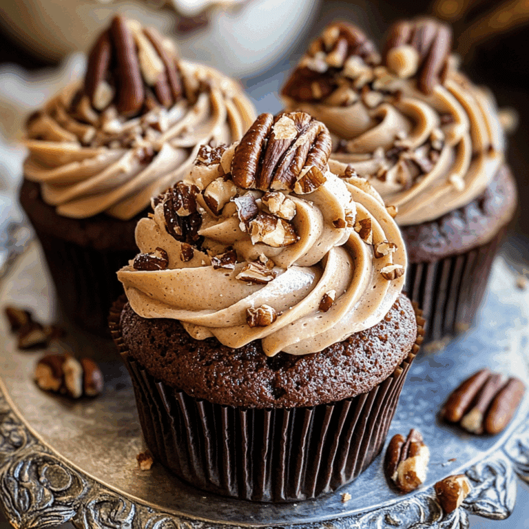 Chocolate Bourbon Chai Latte Cupcakes with Butter Pecan Frosting