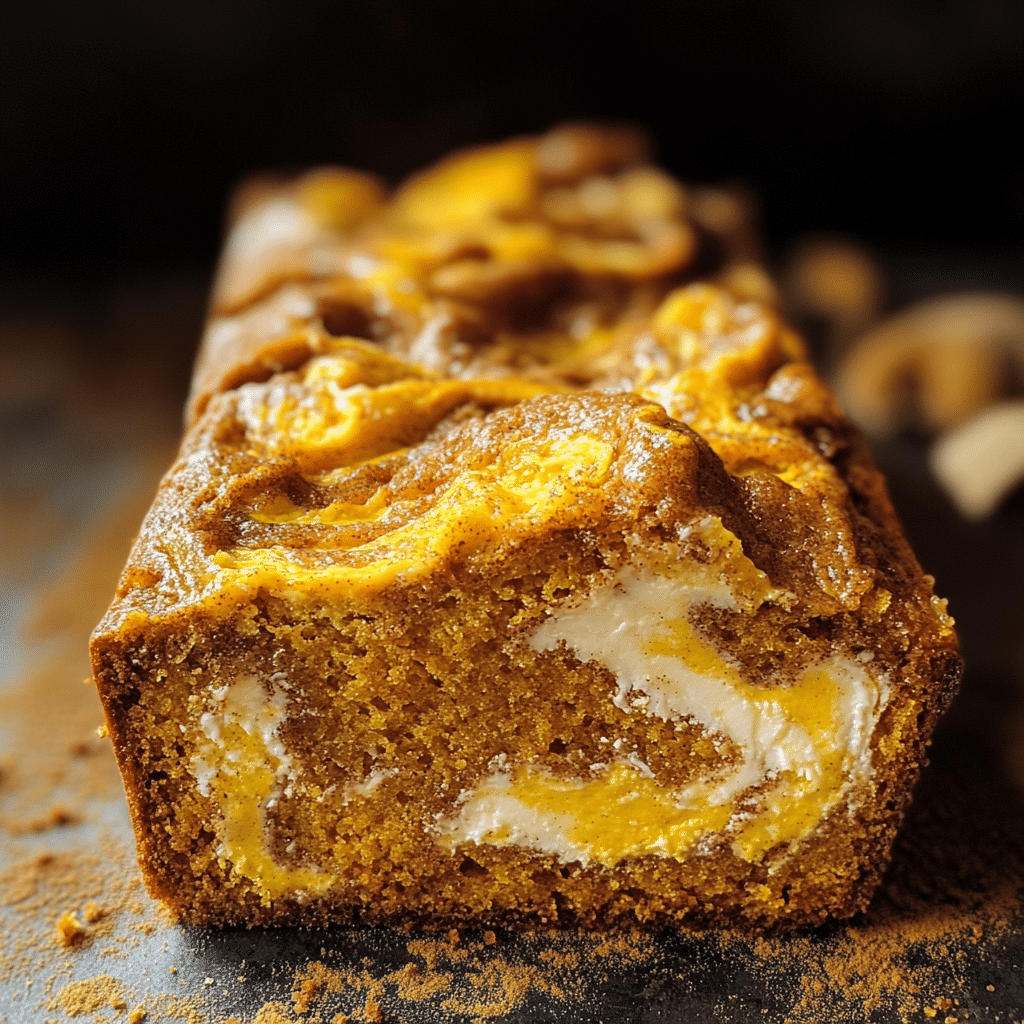Cream Cheese Swirled Cinnamon Pumpkin Butter Bread