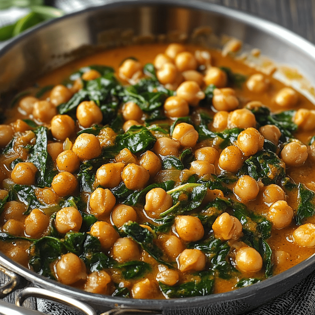 Curried Chickpeas with Spinach