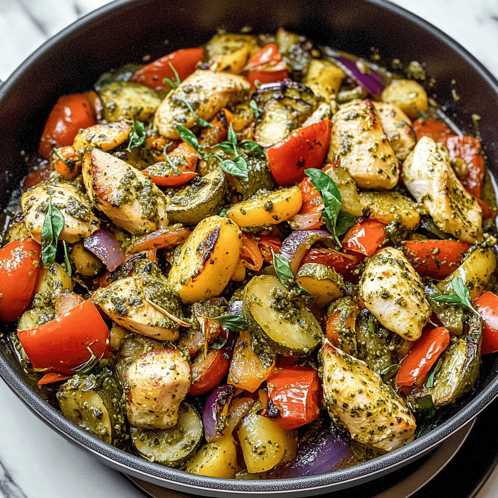 Easy Pesto Chicken and Vegetables