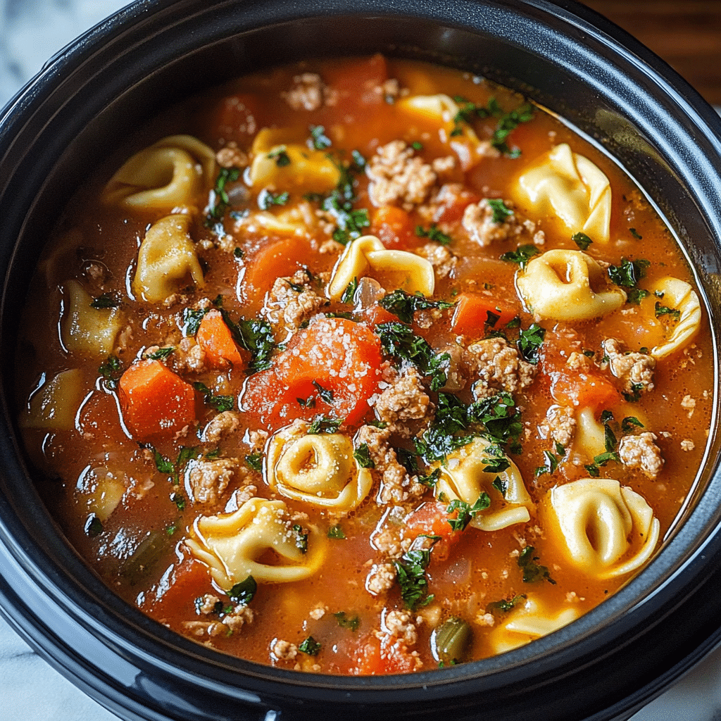 Slow Cooker Tortellini Soup