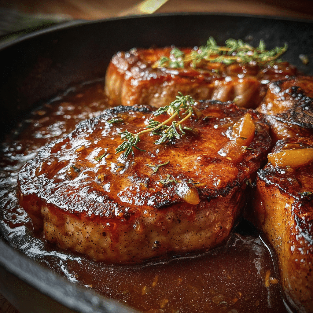 Apple Butter Beef Chops