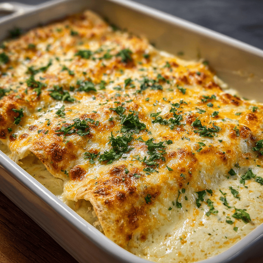 Creamy White Chicken Enchiladas