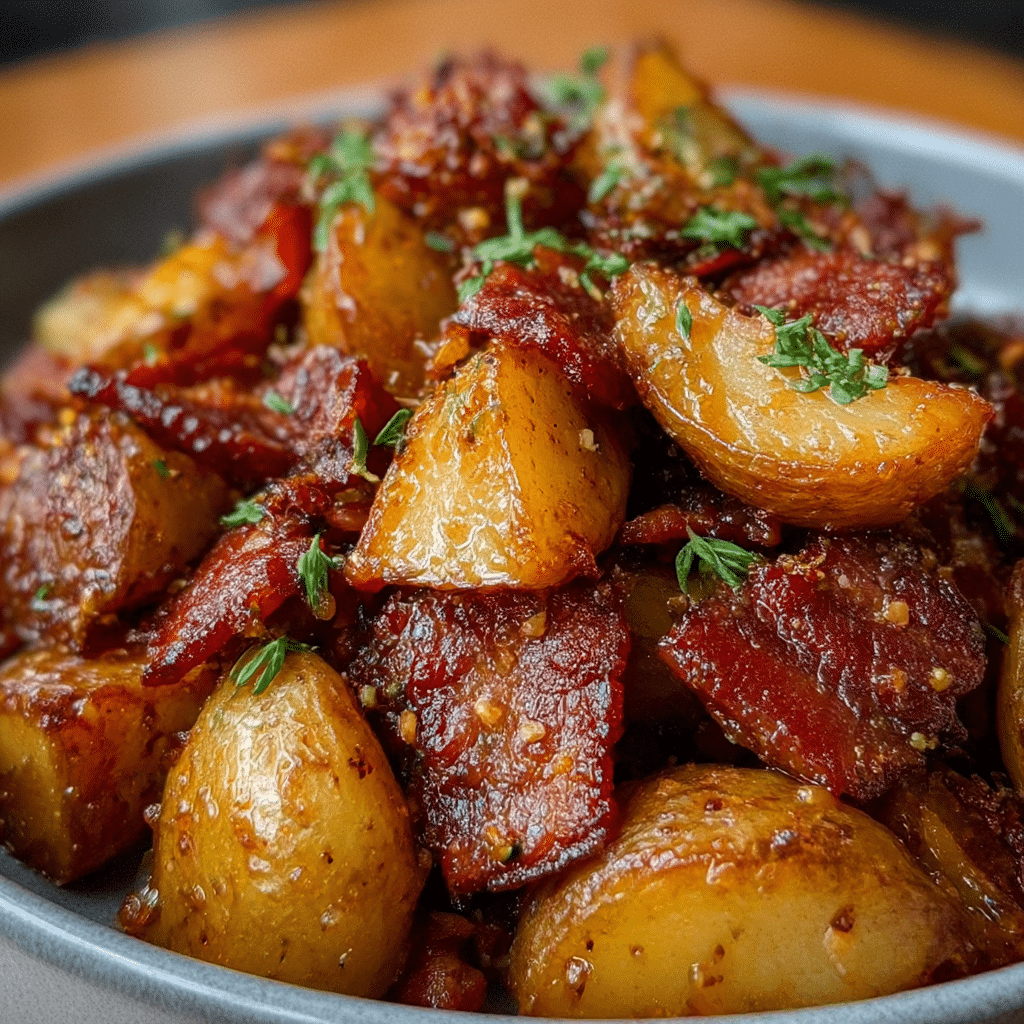 Crispy Beef Bacon Honey Roasted Potatoes