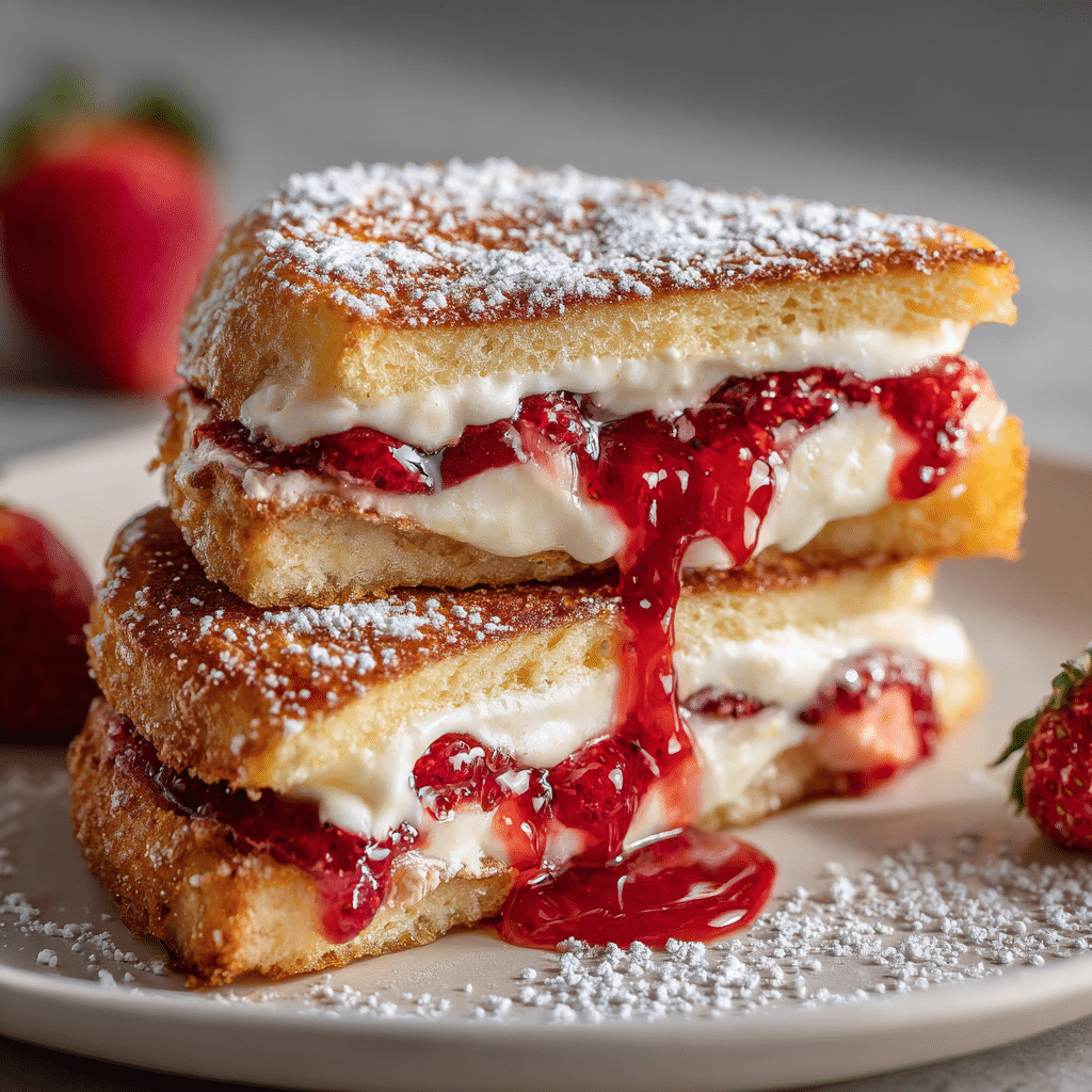 Fried Strawberry Cheesecake Sandwiches