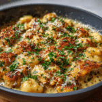 Garlic Chicken Gnocchi Skillet