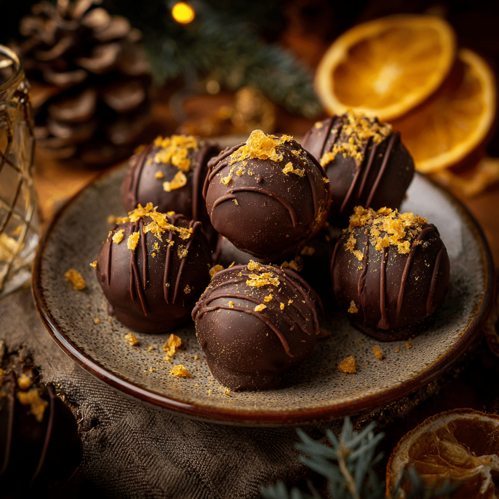 Orange Chocolate Christmas Truffles