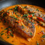 Tilapia in Roasted Pepper Sauce