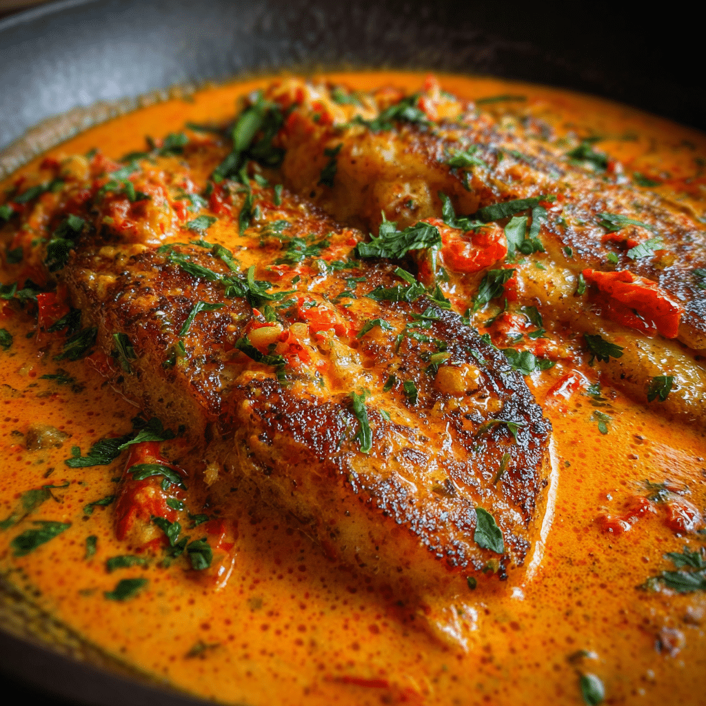 Tilapia in Roasted Pepper Sauce